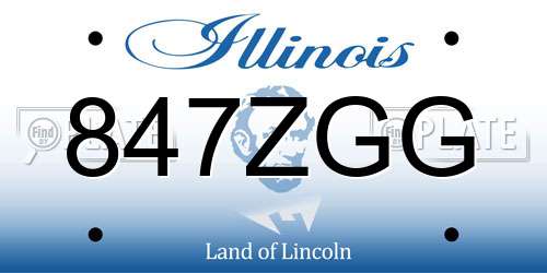 847ZGG Illinois License Plate
