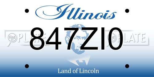 847ZI0 Illinois License Plate