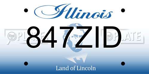 847ZID Illinois License Plate