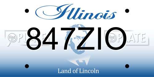 847ZIO Illinois License Plate