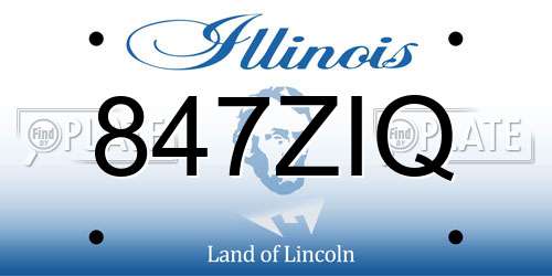 847ZIQ Illinois License Plate