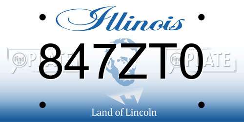 847ZT0 Illinois License Plate