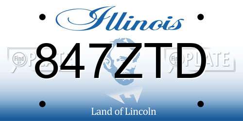 847ZTD Illinois License Plate
