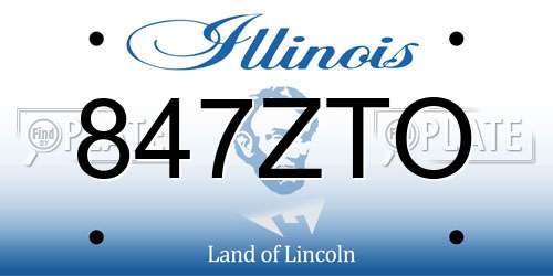 847ZTO Illinois License Plate