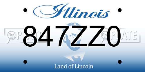 847ZZ0 Illinois License Plate