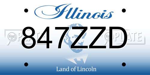 847ZZD Illinois License Plate