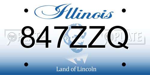 847ZZQ Illinois License Plate