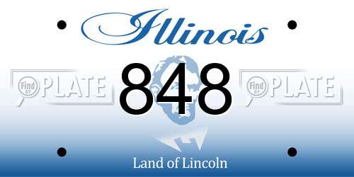 848 Illinois License Plate