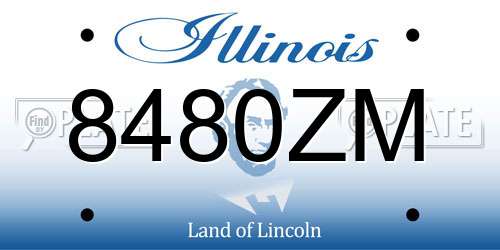 8480ZM Illinois License Plate