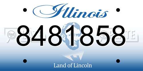8481858 Illinois License Plate