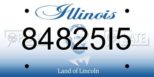 84825I5 Illinois License Plate