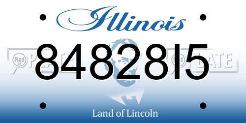 84828I5 Illinois License Plate