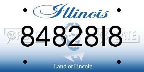 84828I8 Illinois License Plate
