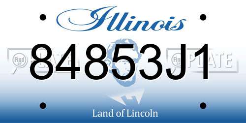 84853J1 Illinois License Plate