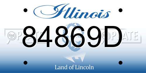 84869D Illinois License Plate