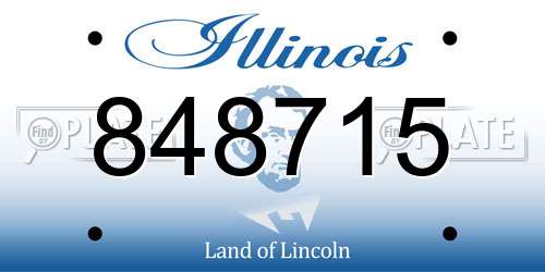 848715 Illinois License Plate