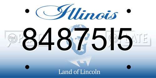 84875I5 Illinois License Plate
