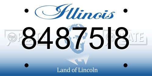 84875I8 Illinois License Plate