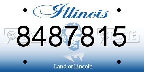 8487815 Illinois License Plate