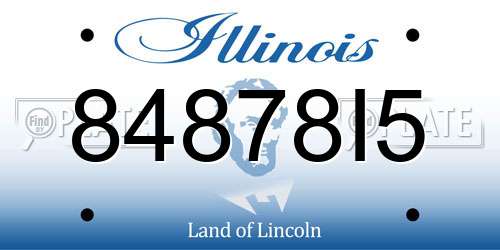 84878I5 Illinois License Plate