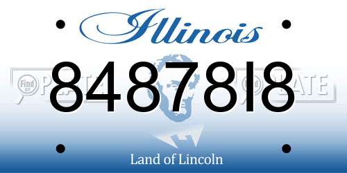 84878I8 Illinois License Plate