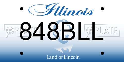 848BLL Illinois License Plate