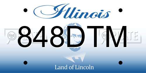 848DTM Illinois License Plate