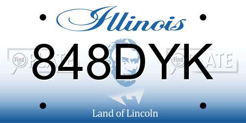 848DYK Illinois License Plate