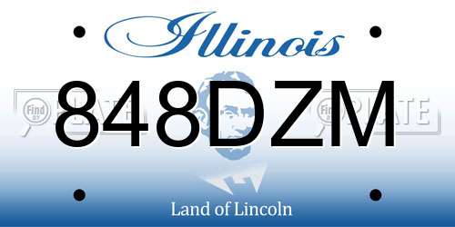848DZM Illinois License Plate