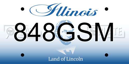 848GSM Illinois License Plate