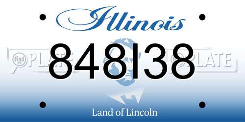 848I38 Illinois License Plate