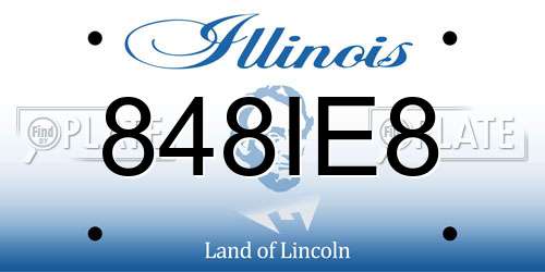 848IE8 Illinois License Plate