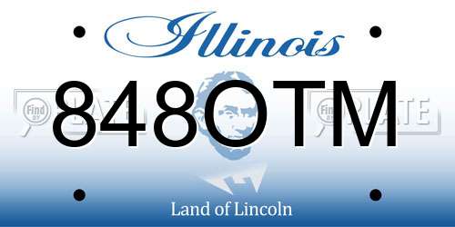 848OTM Illinois License Plate