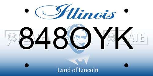 848OYK Illinois License Plate