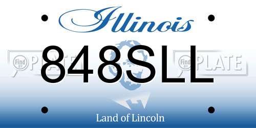 848SLL Illinois License Plate