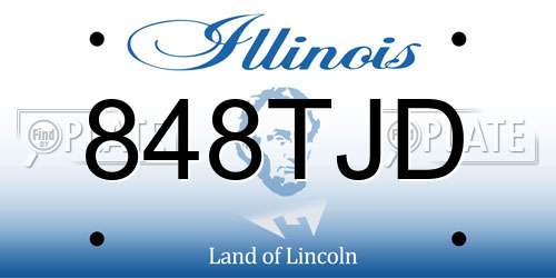 848TJD Illinois License Plate