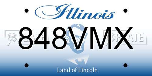 848VMX Illinois License Plate