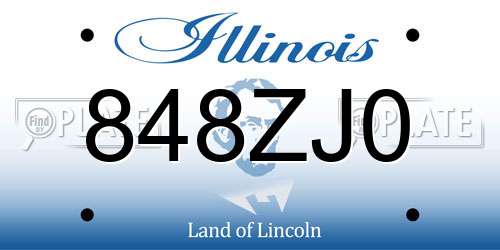 848ZJ0 Illinois License Plate