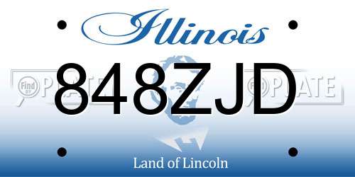 848ZJD Illinois License Plate