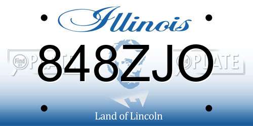 848ZJO Illinois License Plate