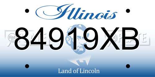 84919XB Illinois License Plate