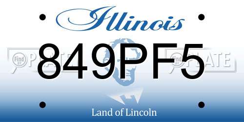 849PF5 Illinois License Plate