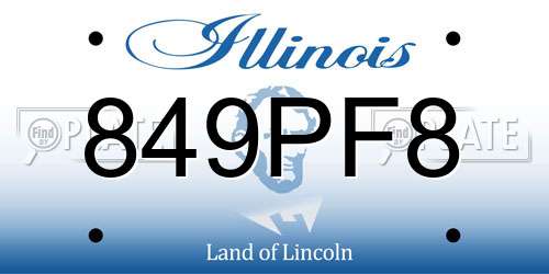 849PF8 Illinois License Plate