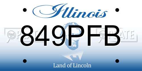 849PFB Illinois License Plate
