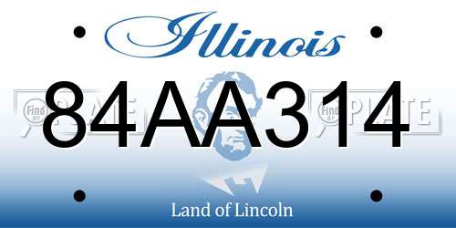 84AA314 Illinois License Plate