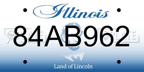 84AB962 Illinois License Plate