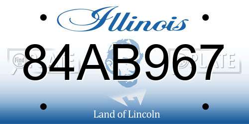 84AB967 Illinois License Plate