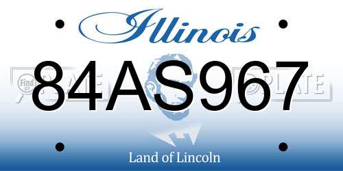 84AS967 Illinois License Plate