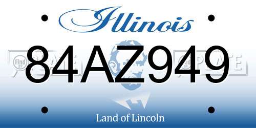 84AZ949 Illinois License Plate