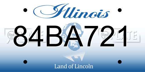 84BA721 Illinois License Plate